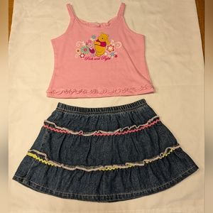 Disney Winnie the Pooh and Piglet 2 Piece Set Tank Top and Skort 12 Months NWT